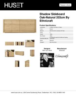 Tear Sheet: Shadow Sideboard Oak-Natural 203cm by Ethnicraft