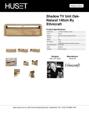 Tear Sheet: Shadow TV Unit Oak-Natural 140cm by Ethnicraft