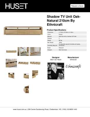 Tear Sheet: Shadow TV Unit Oak-Natural 210cm by Ethnicraft