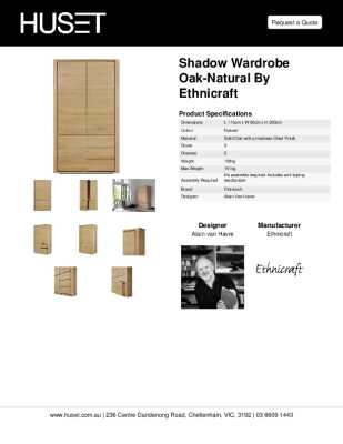 Tear Sheet: Shadow Wardrobe Oak-Natural by Ethnicraft