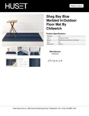 Tear Sheet: Shag Bay Blue Marbled In/Outdoor Floor Mat by Chilewich