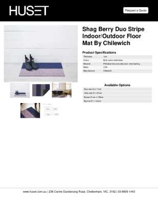 Tear Sheet: Shag Berry Duo Stripe Indoor/Outdoor Floor Mat by Chilewich