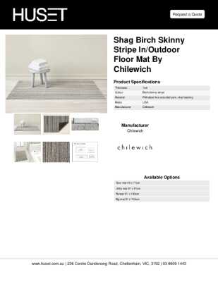 Tear Sheet: Shag Birch Skinny Stripe In/Outdoor Floor Mat by Chilewich