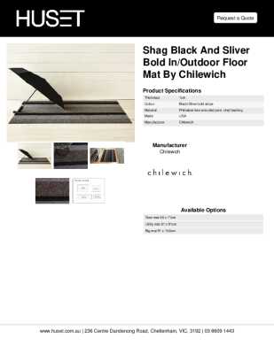 Tear Sheet: Shag Black and Sliver Bold In/Outdoor Floor Mat by Chilewich