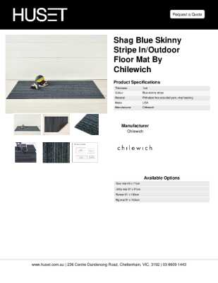 Tear Sheet: Shag Blue Skinny Stripe In/Outdoor Floor Mat by Chilewich