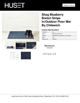 Tear Sheet: Shag Blueberry Breton Stripe In/Outdoor Floor Mat by Chilewich