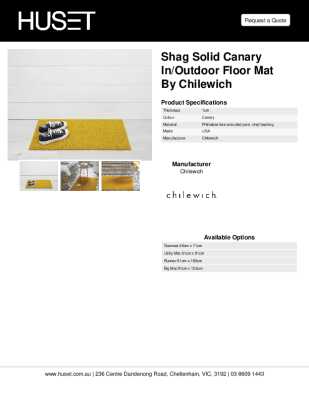 Tear Sheet: Shag Solid Canary In/Outdoor Floor Mat by Chilewich