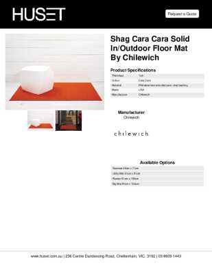 Tear Sheet: Shag Cara Cara Solid In/Outdoor Floor Mat by Chilewich
