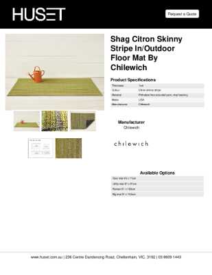 Tear Sheet: Shag Citron Skinny Stripe In/Outdoor Floor Mat by Chilewich