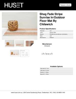 Tear Sheet: Shag Fade Stripe Sunrise In/Outdoor Floor Mat by Chilewich