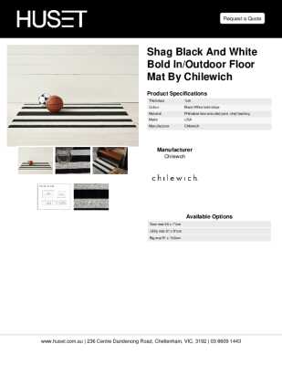 Tear Sheet: Shag Black and White Bold In/Outdoor Floor Mat by Chilewich