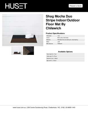 Tear Sheet: Shag Mocha Duo Stripe Indoor/Outdoor Floor Mat by Chilewich