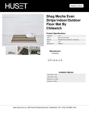 Tear Sheet: Shag Mocha Even Stripe Indoor/Outdoor Floor Mat by Chilewich