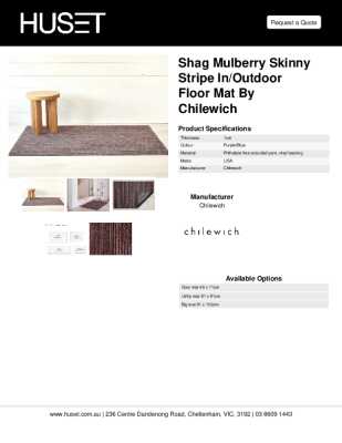 Tear Sheet: Shag Mulberry Skinny Stripe In/Outdoor Floor Mat by Chilewich