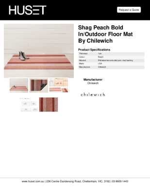 Tear Sheet: Shag Peach Bold In/Outdoor Floor Mat by Chilewich