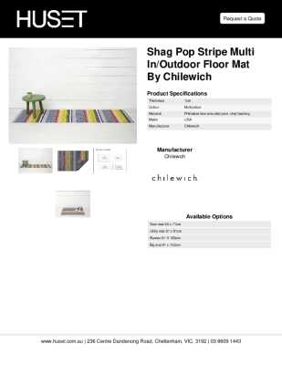 Tear Sheet: Shag Pop Stripe Multi In/Outdoor Floor Mat by Chilewich