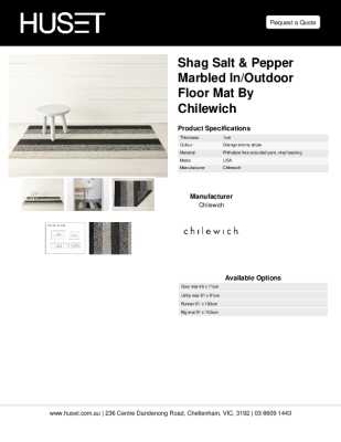 Tear Sheet: Shag Salt & Pepper Marbled In/Outdoor Floor Mat by Chilewich