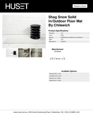 Tear Sheet: Shag Snow Solid In/Outdoor Floor Mat by Chilewich