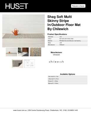 Tear Sheet: Shag Soft Multi Skinny Stripe In/Outdoor Floor Mat by Chilewich