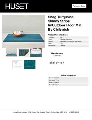 Tear Sheet: Shag Turquoise Skinny Stripe In/Outdoor Floor Mat by Chilewich