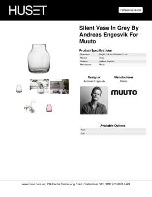 Tear Sheet: Silent Vase in Grey by Andreas Engesvik for Muuto