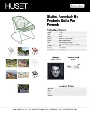 Tear Sheet: Sixties Armchair by Frederic Sofia for Fermob
