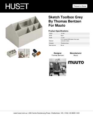 Tear Sheet: Sketch Toolbox Grey by Thomas Bentzen for Muuto