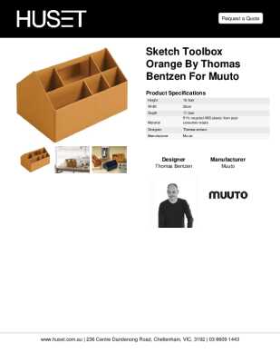 Tear Sheet: Sketch Toolbox Orange by Thomas Bentzen for Muuto