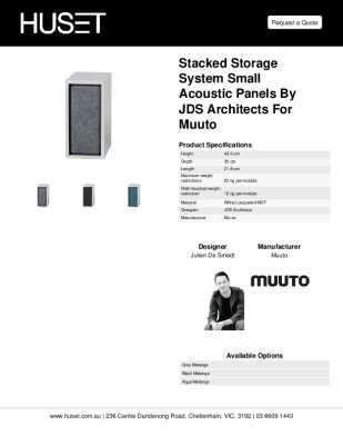 Tear Sheet: Stacked Storage System Small Acoustic Panels by JDS Architects for Muuto