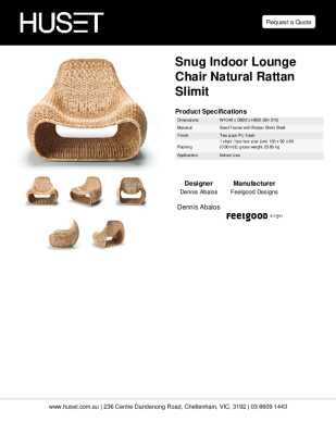 Tear Sheet: Snug Indoor Lounge Chair Natural Rattan Slimit