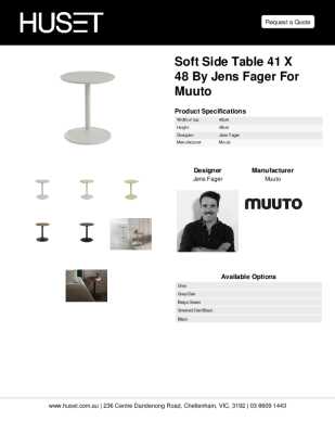 Tear Sheet: Soft Side Table 41 x 48 by Jens Fager for Muuto
