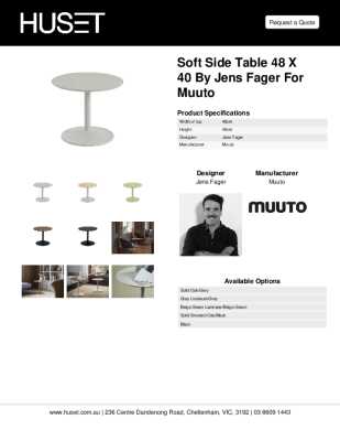 Tear Sheet: Soft Side Table 48 x 40 by Jens Fager for Muuto