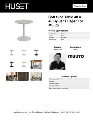 Tear Sheet: Soft Side Table 48 x 48 by Jens Fager for Muuto