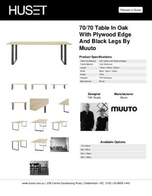 Tear Sheet: 70/70 Table in Solid Oak with Black Legs by Muuto 