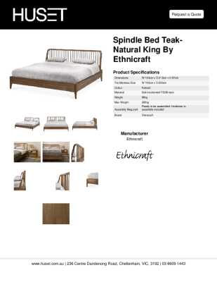 Tear Sheet: Spindle Bed Teak-Natural King by Ethnicraft