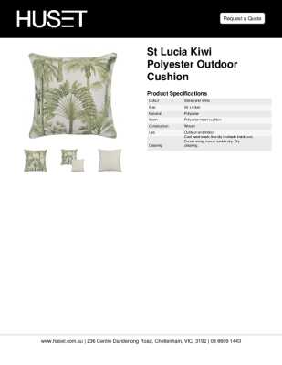 Tear Sheet: St Lucia Kiwi Polyester Outdoor Cushion