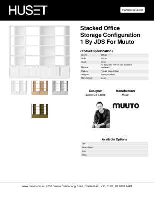 Tear Sheet: Stacked Office Storage Configuration 1 by JDS for Muuto
