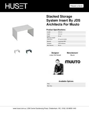 Tear Sheet: Stacked Storage System Insert by JDS Architects for Muuto