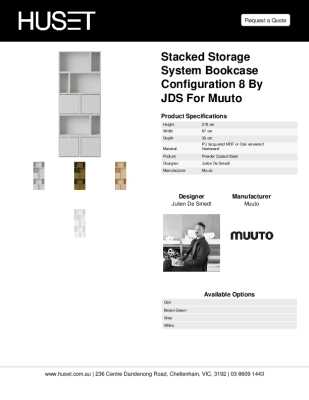 Tear Sheet: Stacked Storage System Bookcase Configuration 8 by JDS for Muuto