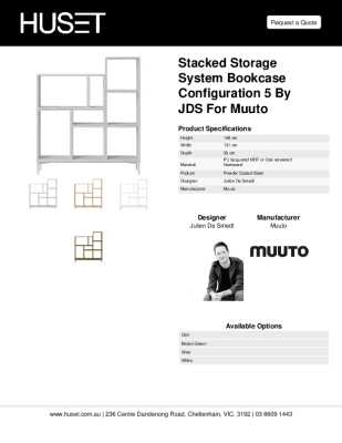 Tear Sheet: Stacked Storage System Bookcase Configuration 5 by JDS for Muuto