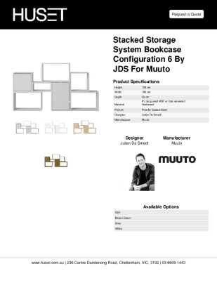 Tear Sheet: Stacked Storage System Bookcase Configuration 6 by JDS for Muuto