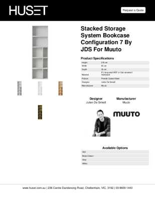 Tear Sheet: Stacked Storage System Bookcase Configuration 7 by JDS for Muuto