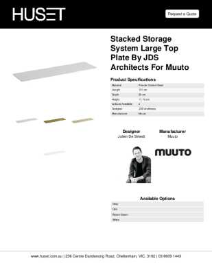 Tear Sheet: Stacked Storage System Large Top Plate by JDS Architects for Muuto