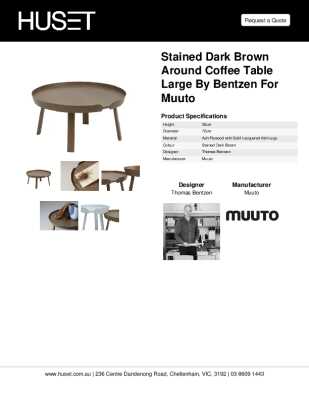 Tear Sheet: Stained Dark Brown Around Coffee Table Large by Bentzen for Muuto