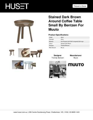 Tear Sheet: Stained Dark Brown Around Coffee Table Small by Bentzen for Muuto