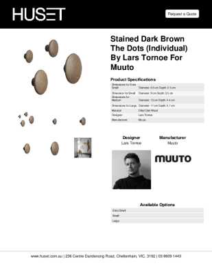 Tear Sheet: Stained Dark Brown The Dots (Individual) by Lars Tornoe for Muuto
