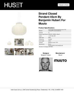 Tear Sheet: Strand Closed Pendant 45cm by Benjamin Hubert for Muuto