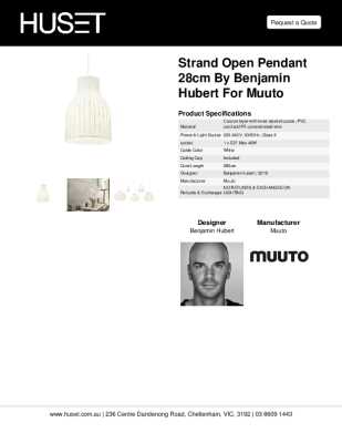 Tear Sheet: Strand Open Pendant 28cm by Benjamin Hubert for Muuto