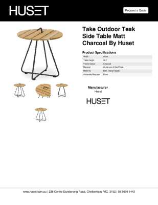 Tear Sheet: Take Outdoor Teak Side Table Matt Charcoal by Huset
