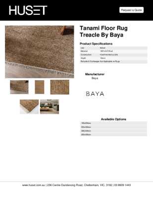 Tear Sheet: Tanami Floor Rug Treacle by Baya